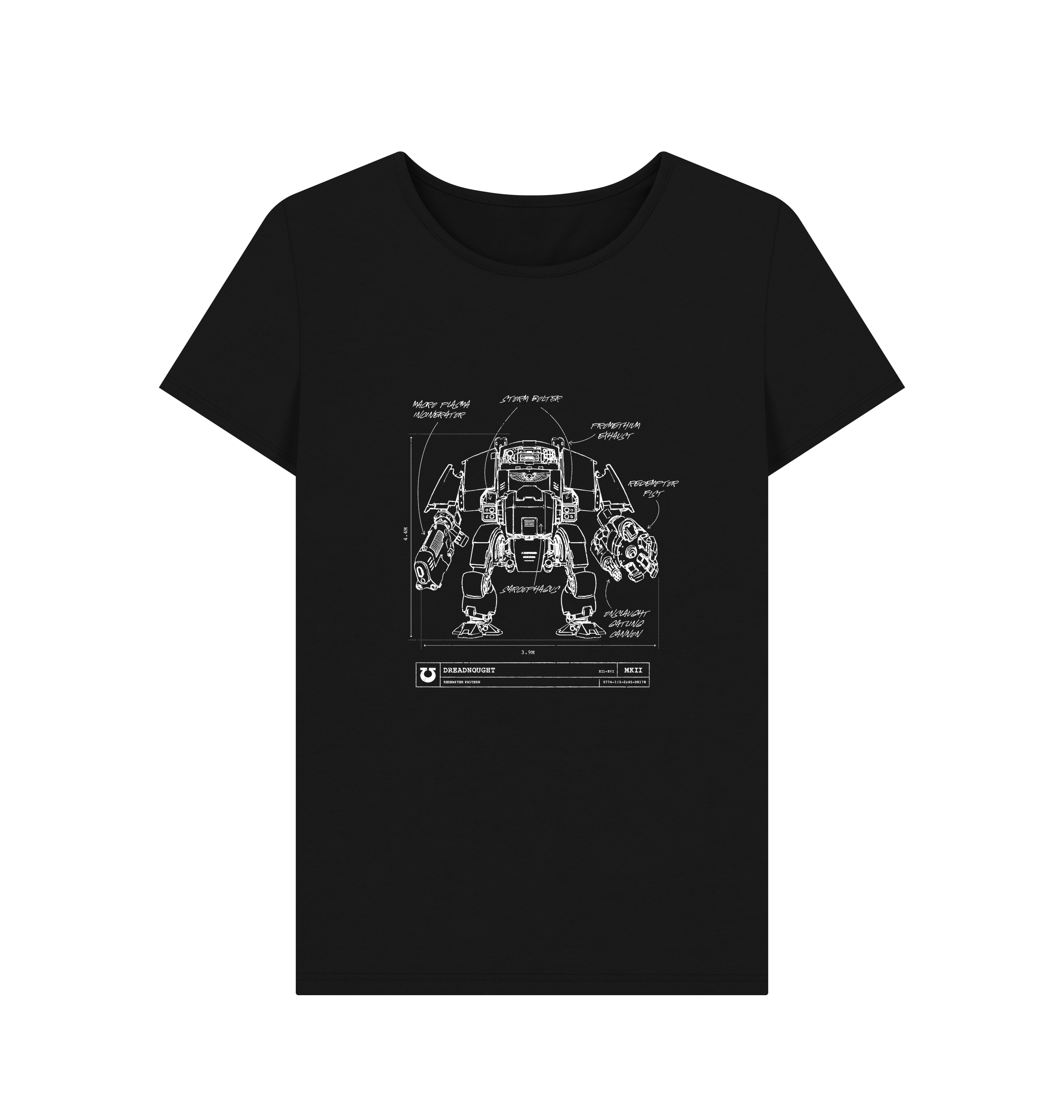 Black Ultramarines Redemptor Dreadnought Fitted T Shirt